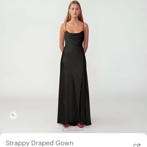 Fame & Partners Black Maxi Gown